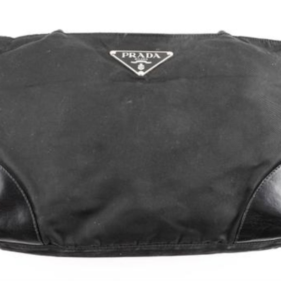 Prada & Leather Black Nylon Tote - Picture 1 of 7
